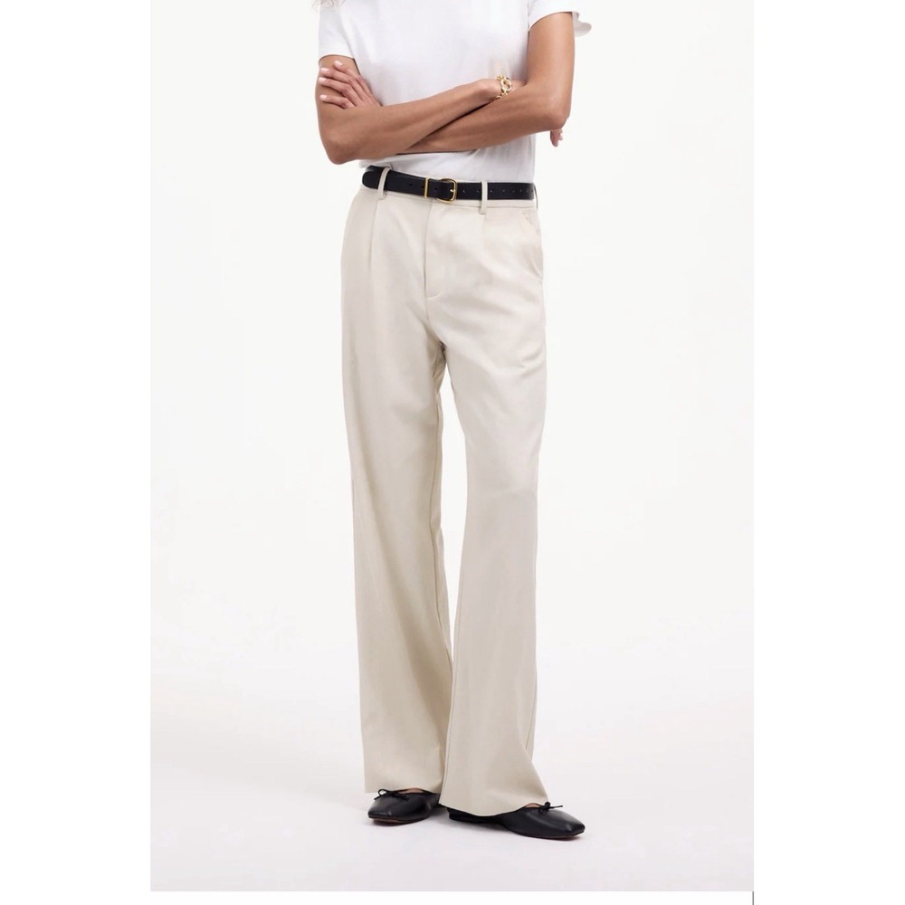 Madewell Pants Women's 8 Slouchy Straight Drapey Twill Muted Stone New #CCC9-9
